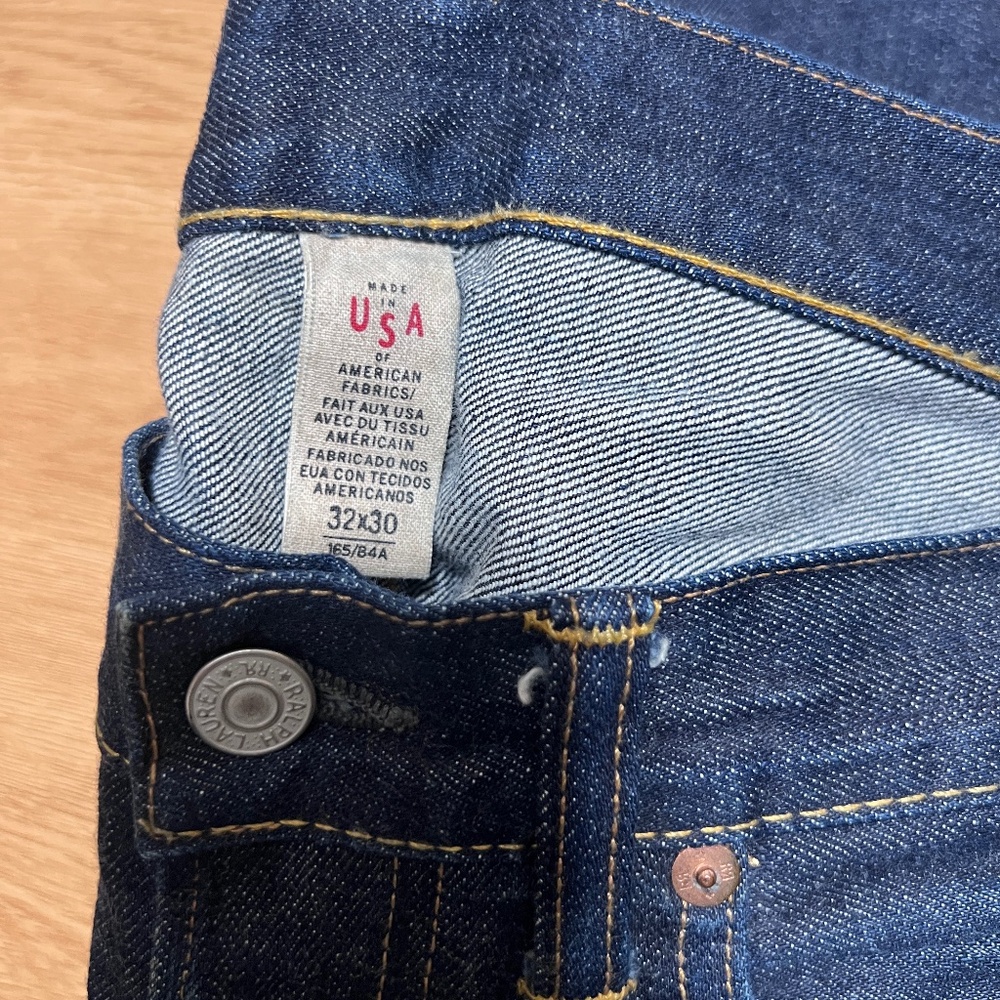 Double RL Ralph Lauren Dark Wash, Slim Fit Jeans, 32x30 - Picture 6 of 6